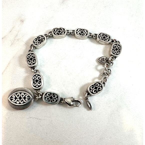 Brighton Ornate Scroll Link Silver toned Bracelet - Picture 2 of 4